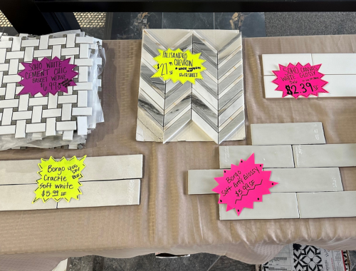 in stock tile backsplash